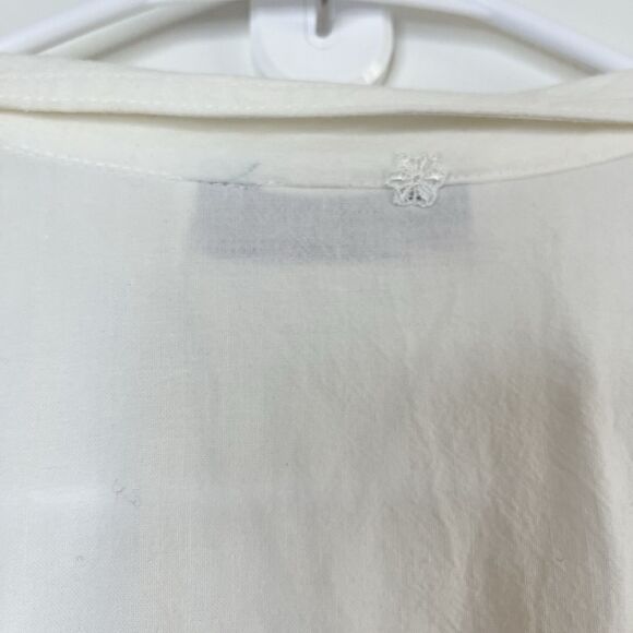 VTG Megan Moore Dress Sz L White Embroidered Button Cottagecore - Picture 6 of 11
